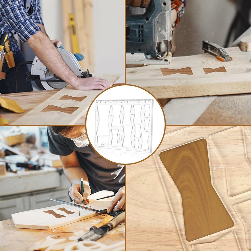 soimuk Router Templates for Woodworking,Router Jig Butterfly Inlay Templates Decorative,13-in-1 Bowtie Router Templates(10 * 7.8 inches) - Image 5